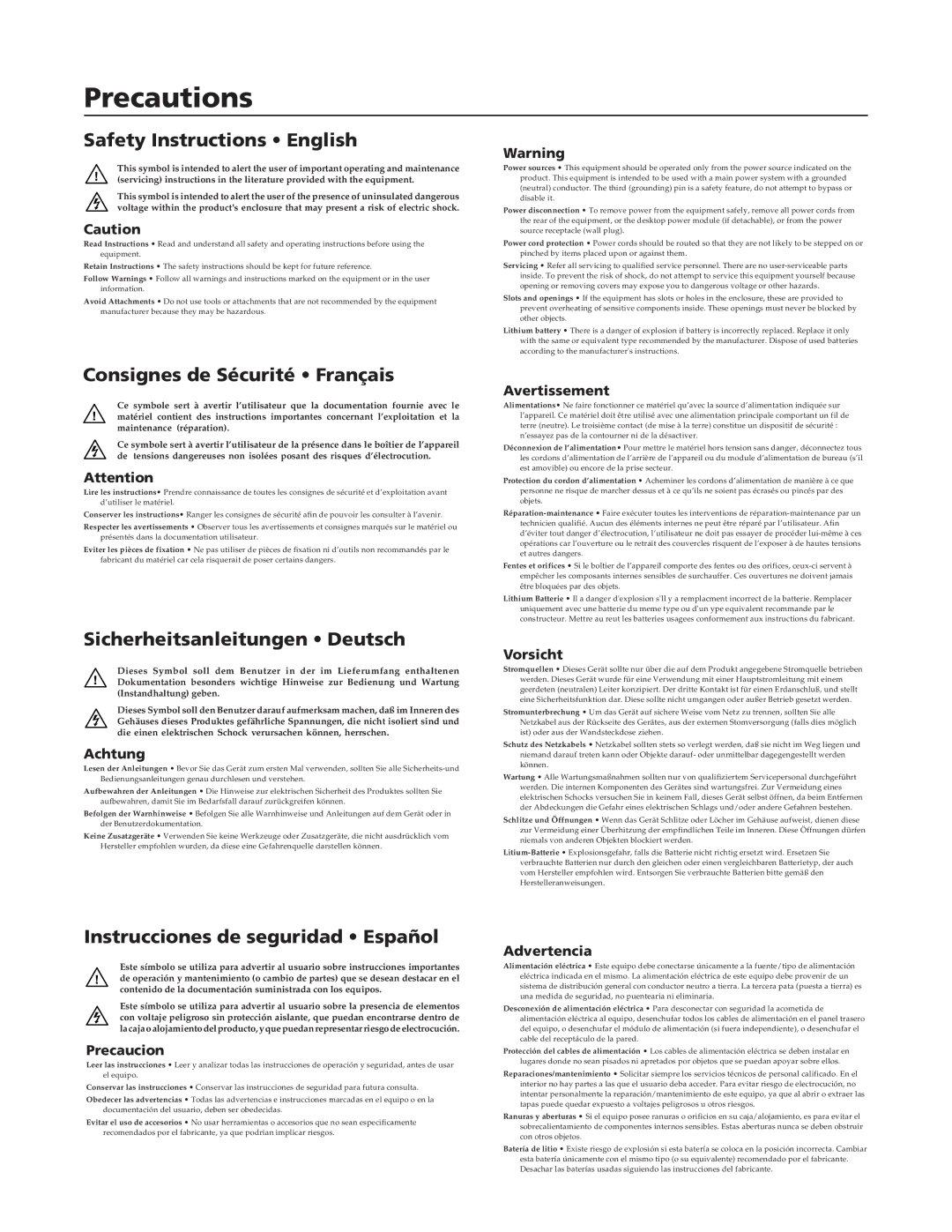 Extron electronic DVS 406 A Safety Instructions English, Consignes de Sécurité Français, Sicherheitsanleitungen Deutsch 