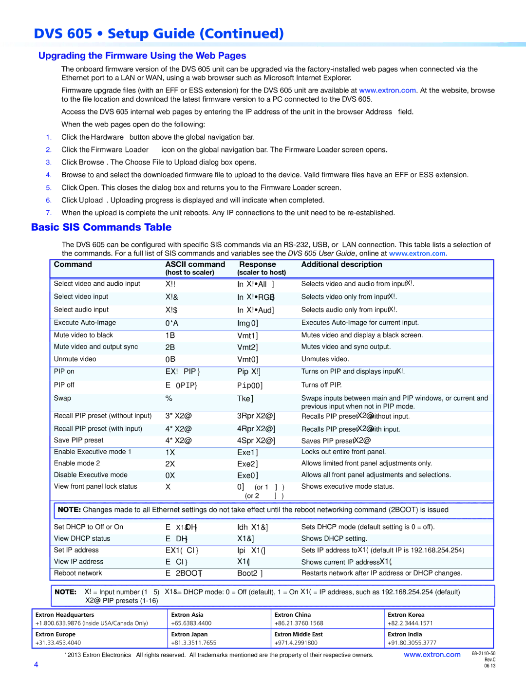 Extron electronic DVS 605 setup guide Upgrading the Firmware Using the Web Pages, X2@, IdhX1, EX1 CI IpiX1 