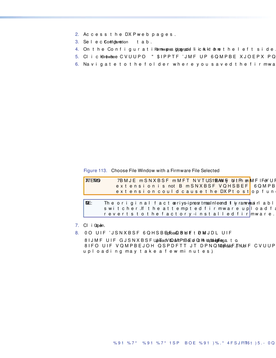 Extron electronic DXP DVI PRO manual Choose File Window with a Firmware File Selected 