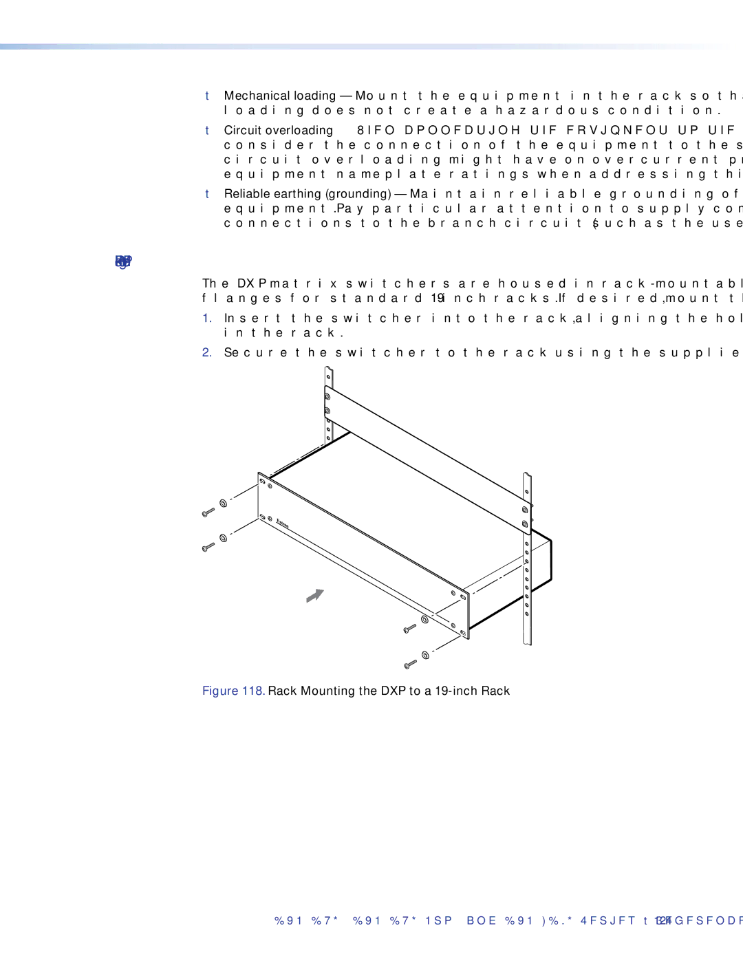 Extron electronic DXP DVI PRO manual Rack Mounting Procedure, Rack Mounting the DXP to a 19-inch Rack 