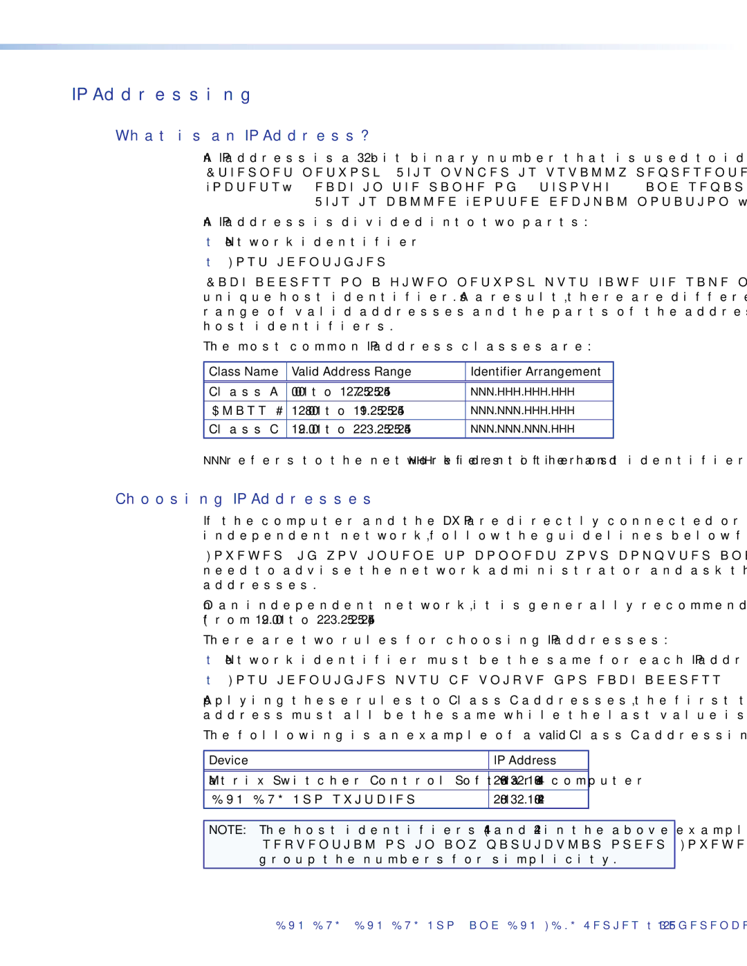 Extron electronic DXP DVI PRO manual IP Addressing, What is an IP Address?, Choosing IP Addresses, Device IP Address 