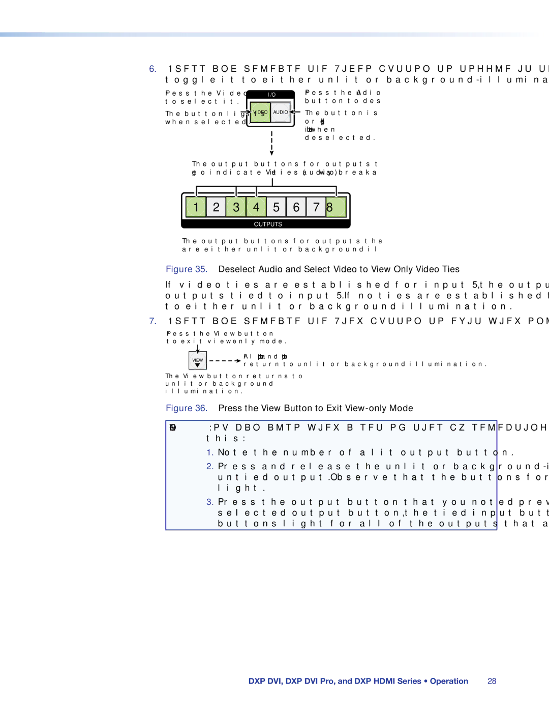 Extron electronic DXP DVI PRO manual Deselect Audio and Select Video to View Only Video Ties 
