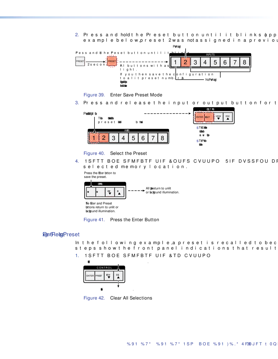 Extron electronic DXP DVI PRO manual Example 6 Recalling a Preset, Enter Save Preset Mode 