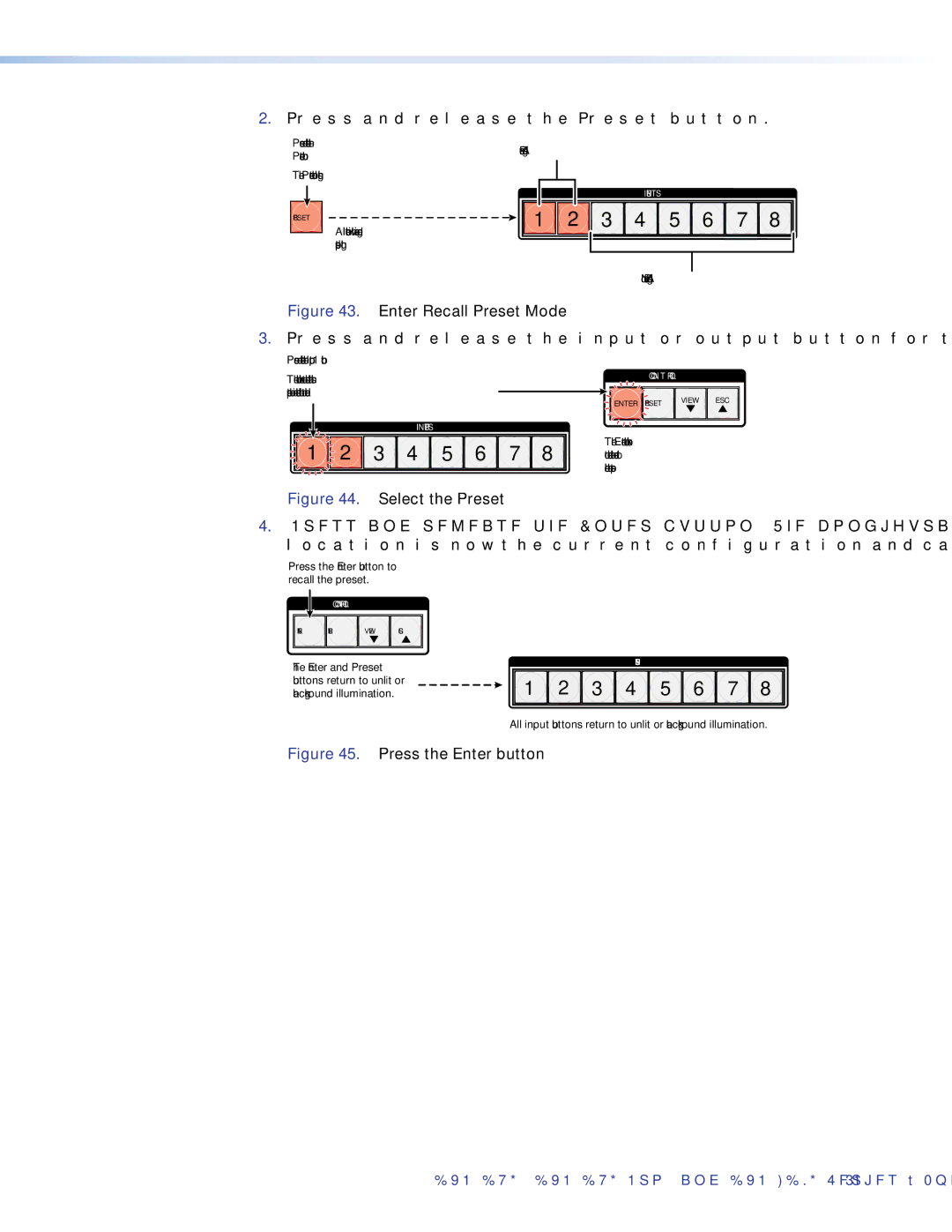 Extron electronic DXP DVI PRO manual Enter Recall Preset Mode 