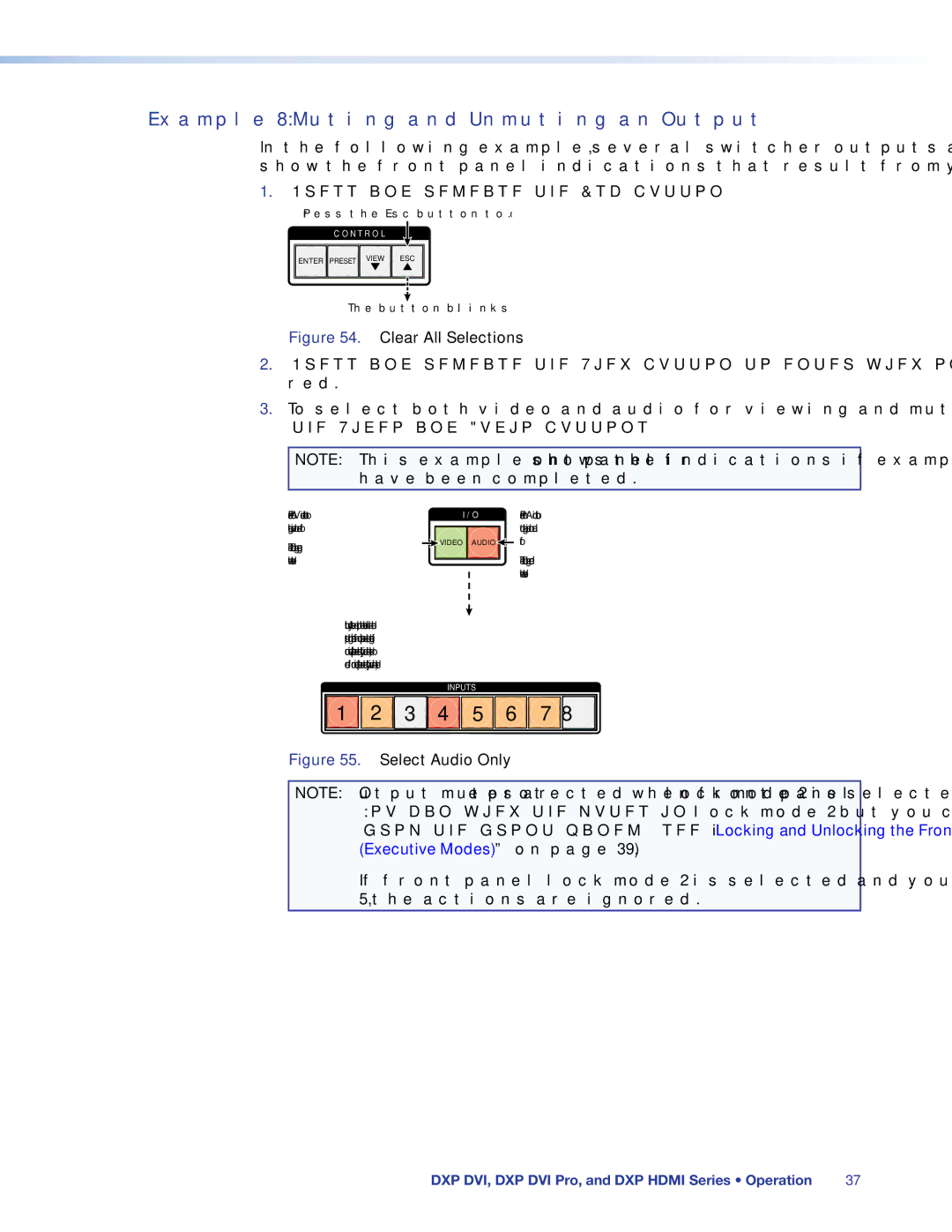 Extron electronic DXP DVI PRO manual Example 8 Muting and Unmuting an Output, Clear All Selections 