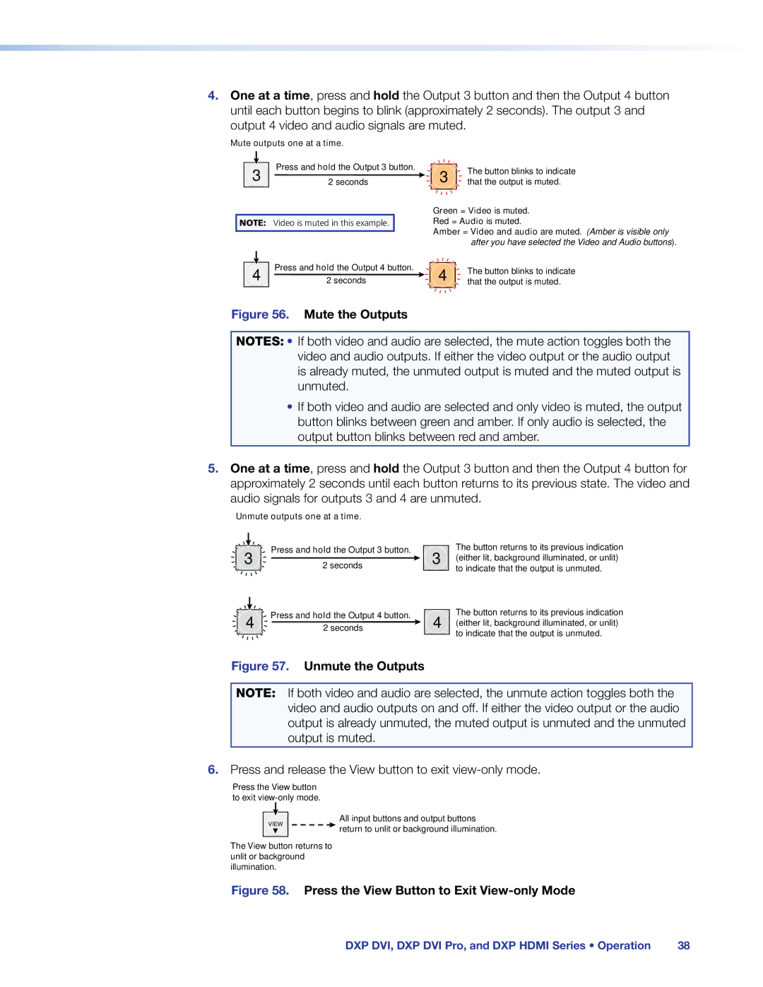 Extron electronic DXP DVI PRO manual Mute the Outputs 