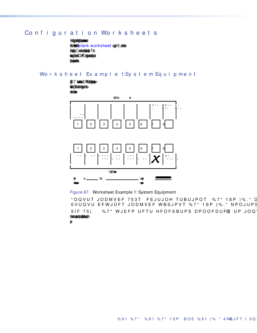 Extron electronic DXP DVI PRO manual Configuration Worksheets, Worksheet Example 1 System Equipment 