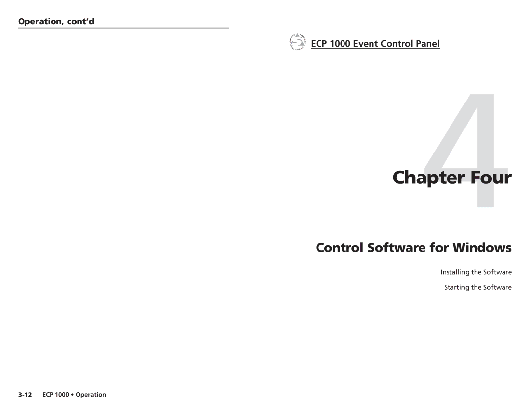 Extron electronic ECP 1000 user manual Four, Control Software for Windows 