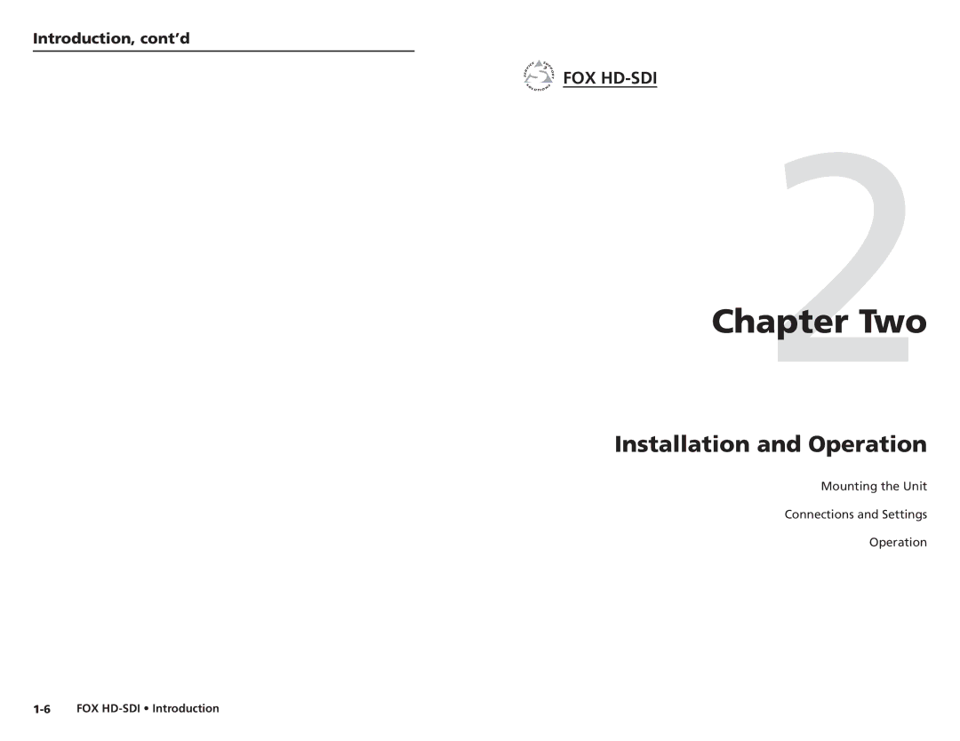 Extron electronic FOX HD-SDI user manual Two 