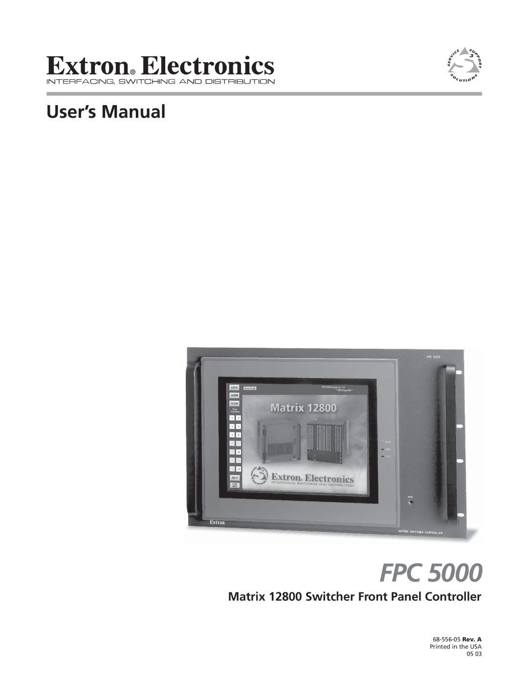 Extron electronic FPC 5000 manual Fpc, Matrix 12800 Switcher Front Panel Controller 