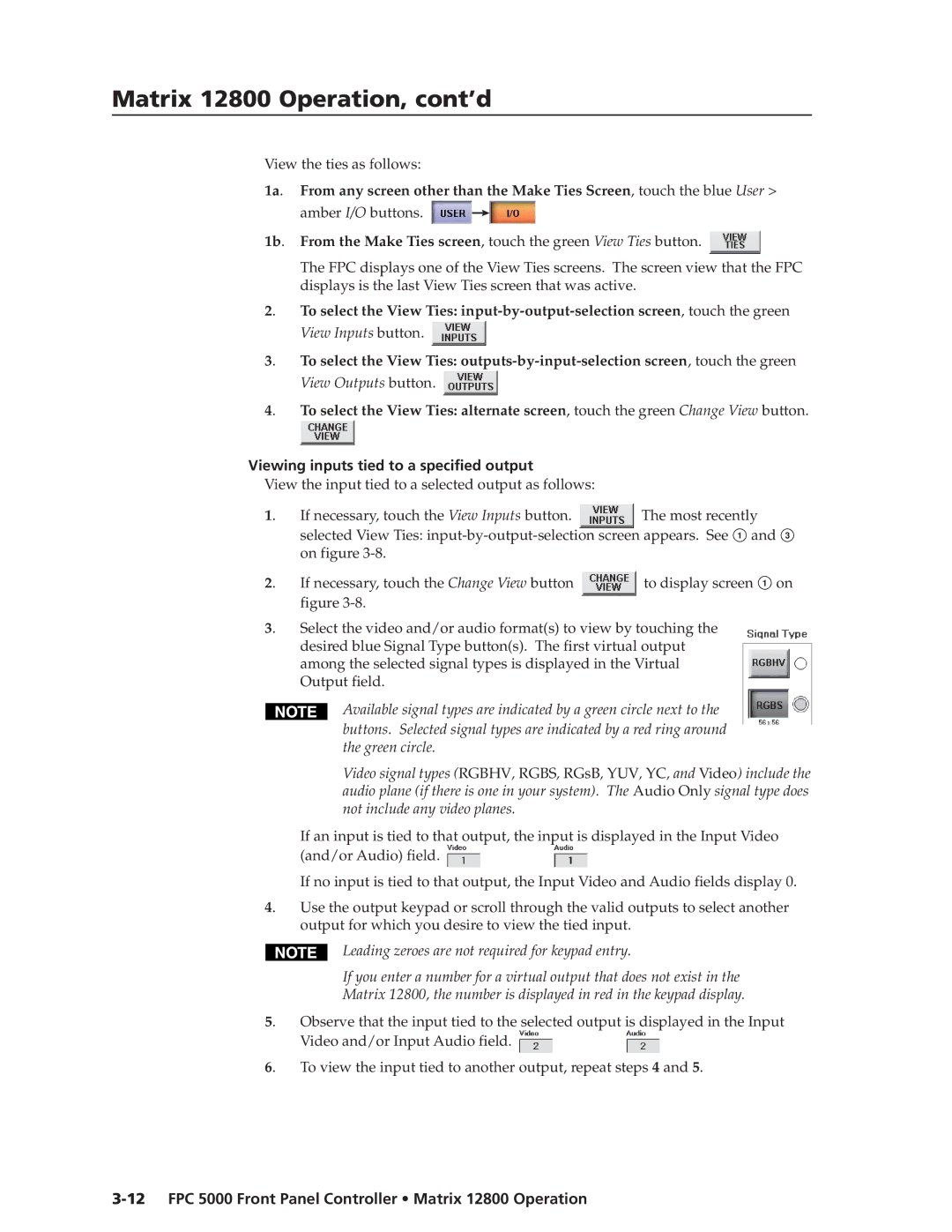 Extron electronic FPC 5000 manual Viewing inputs tied to a specified output, Not include any video planes 