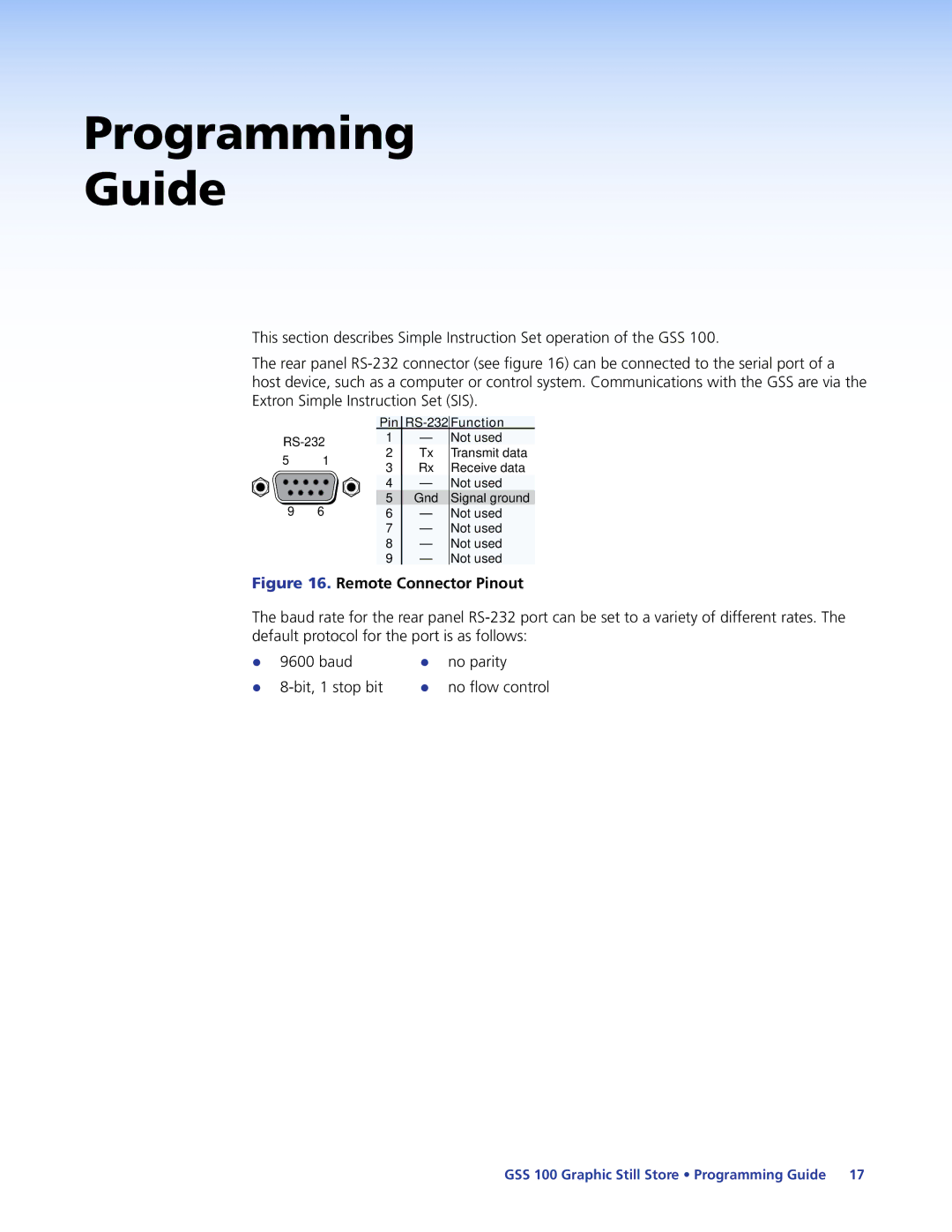 Extron electronic GSS 100 manual Programming Guide 