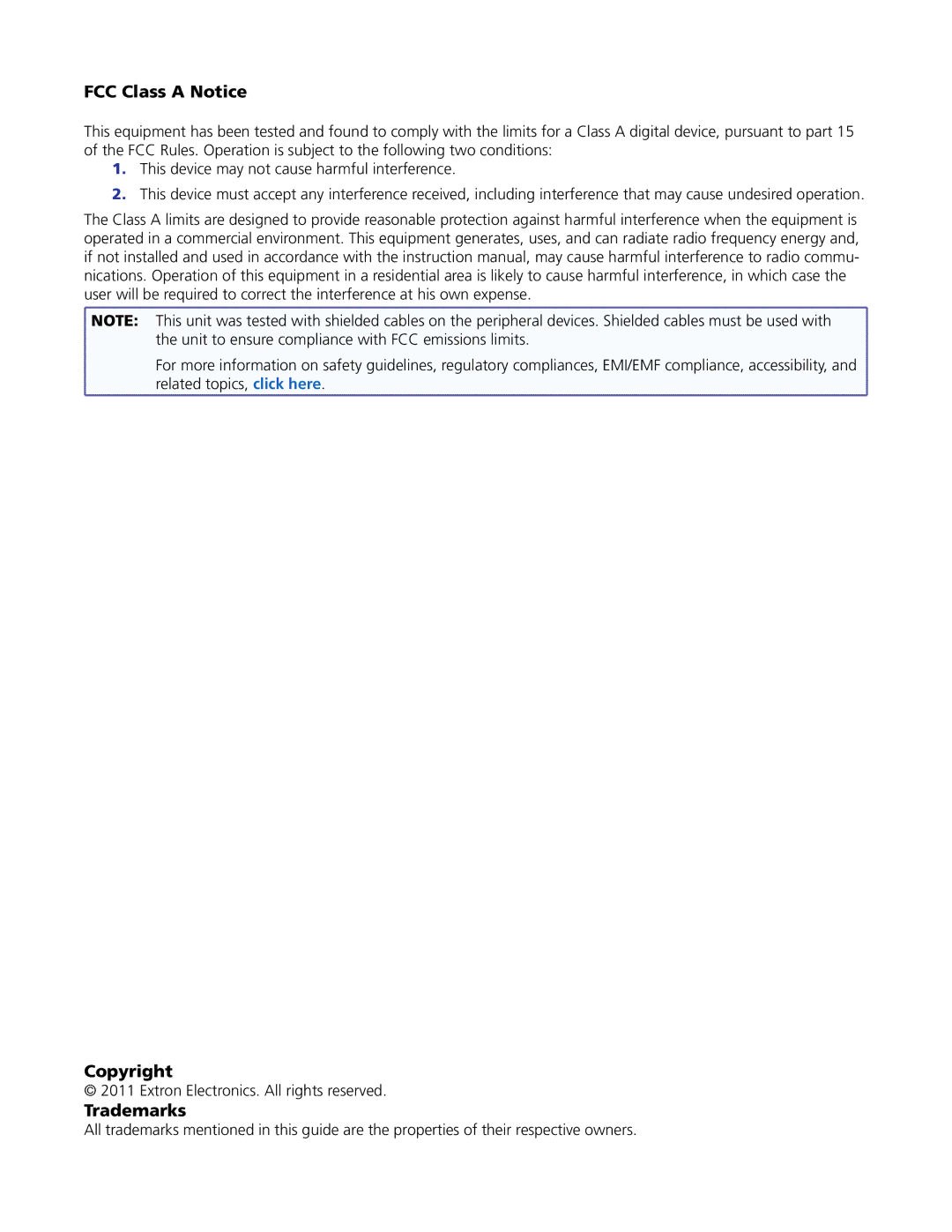 Extron electronic GSS 100 manual Copyright 