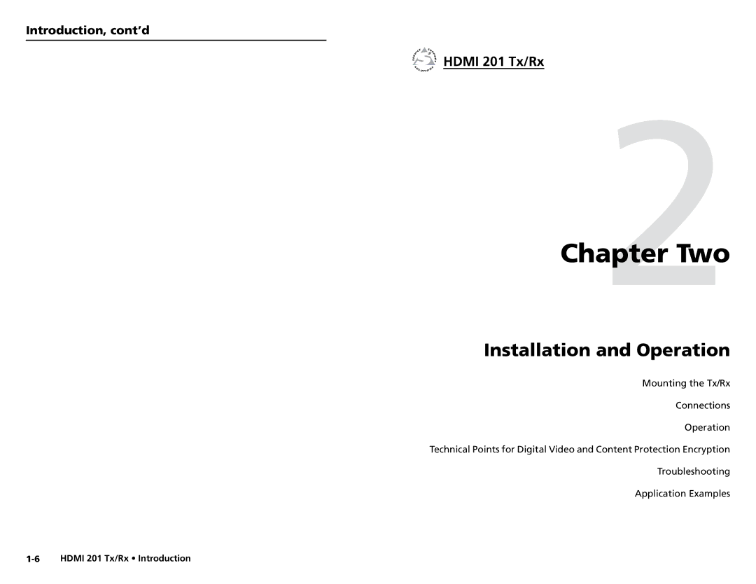 Extron electronic HDMI 201 Rx user manual Two 