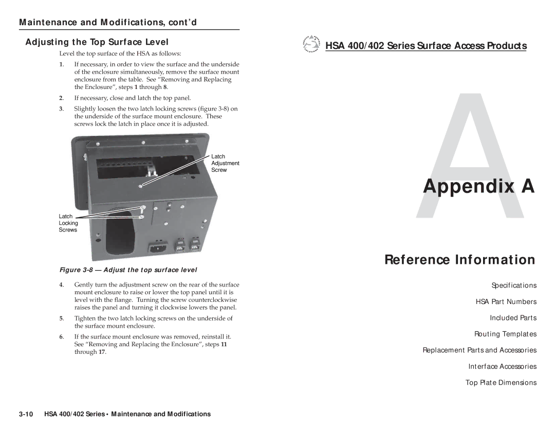 Extron electronic HSA 402 INTERNATIONAL, HSA 400 INTERNATIONAL user manual AAppendix a, Reference Information 