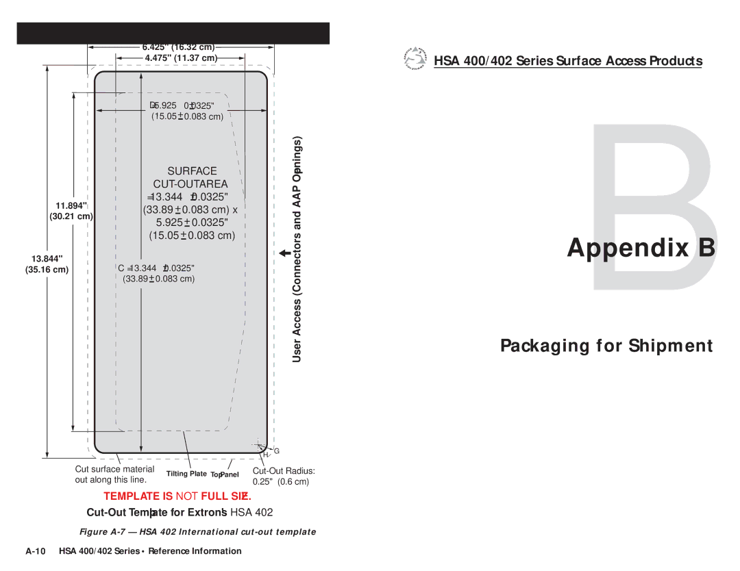 Extron electronic HSA 400, HSA 402 user manual Packaging for Shipment, Reference Information,Internationalc t’d Model 