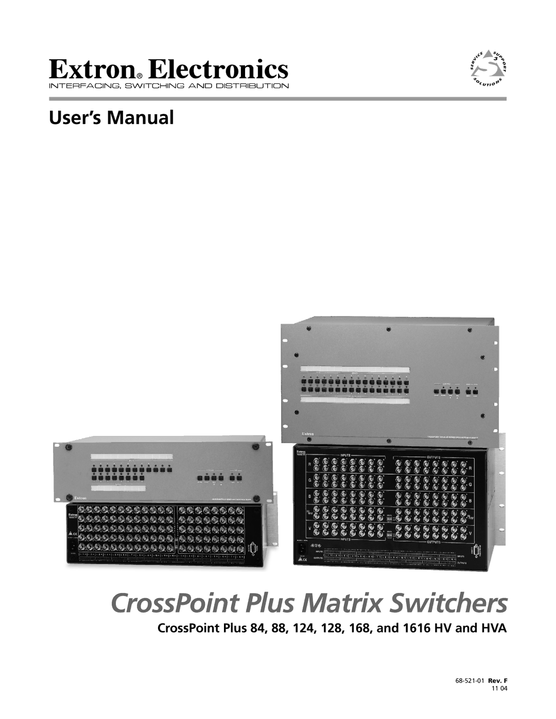 Extron electronic 1616 HV, HVA manual CrossPoint Plus Matrix Switchers 