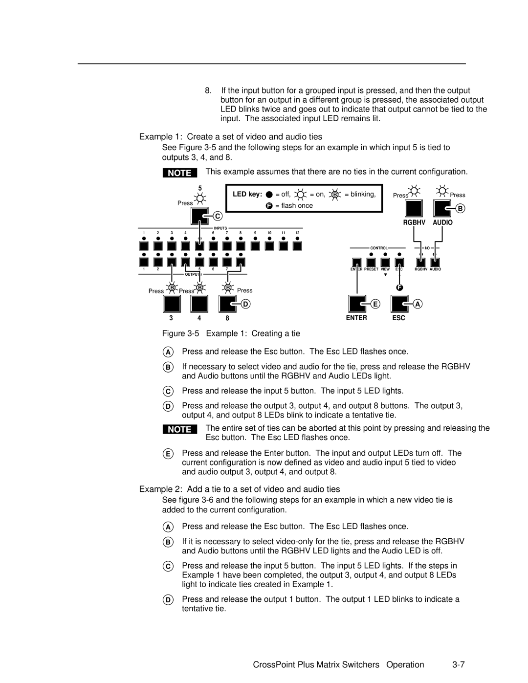 Extron electronic 1616 HV, HVA manual Example 1 Create a set of video and audio ties 