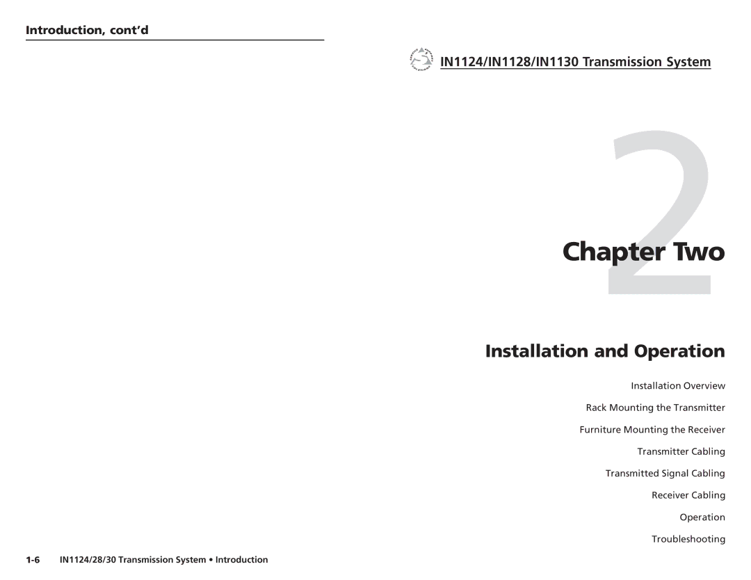 Extron electronic IN1128, IN1130, IN1124 user manual Two, Introduction, cont’d 