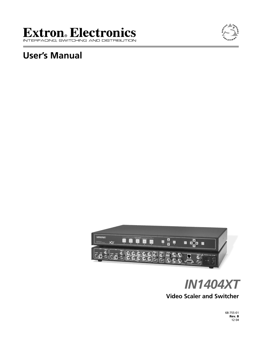 Extron electronic IN1404XT manual Video Scaler and Switcher 