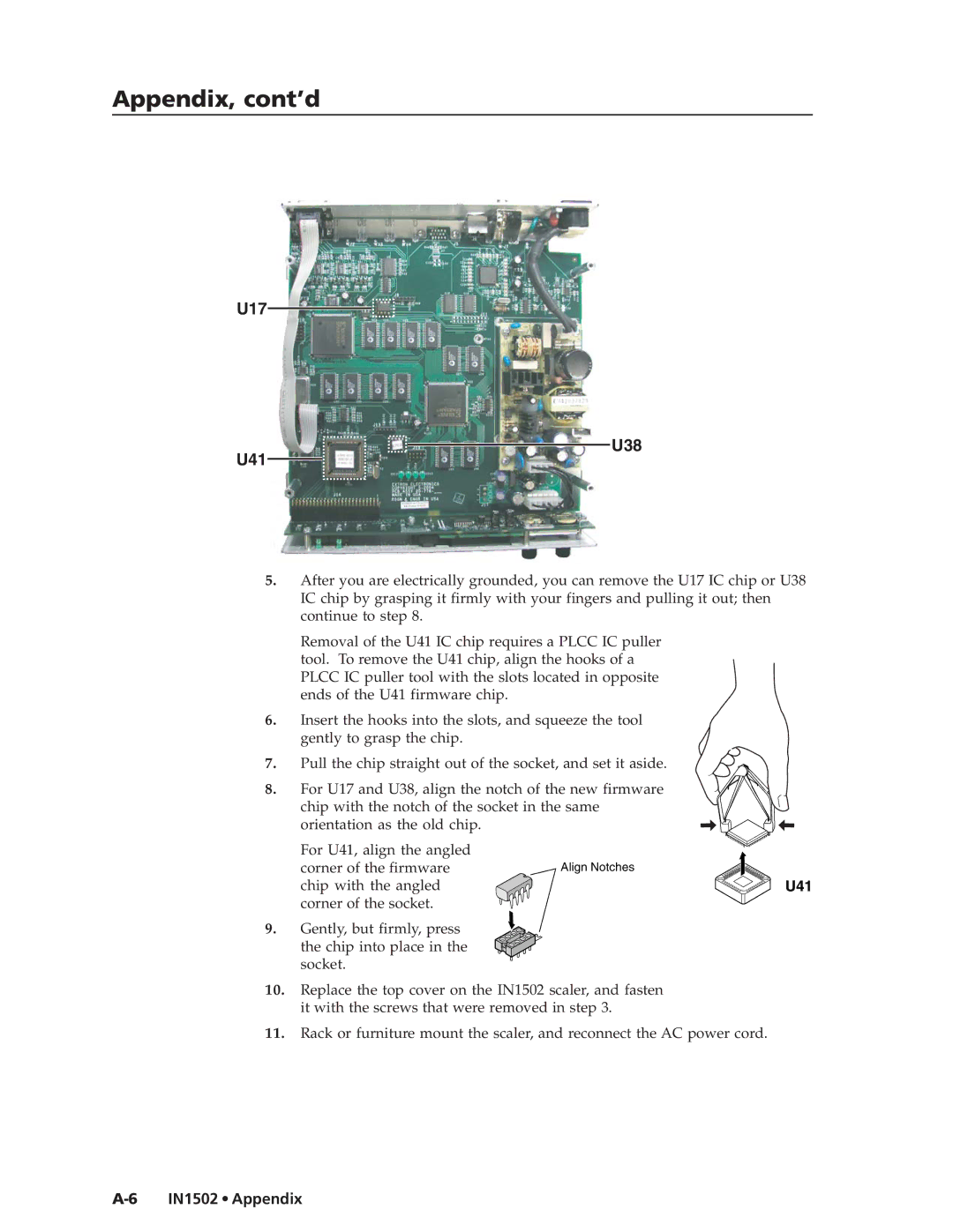 Extron electronic IN1502 manual U17 U38 U41 