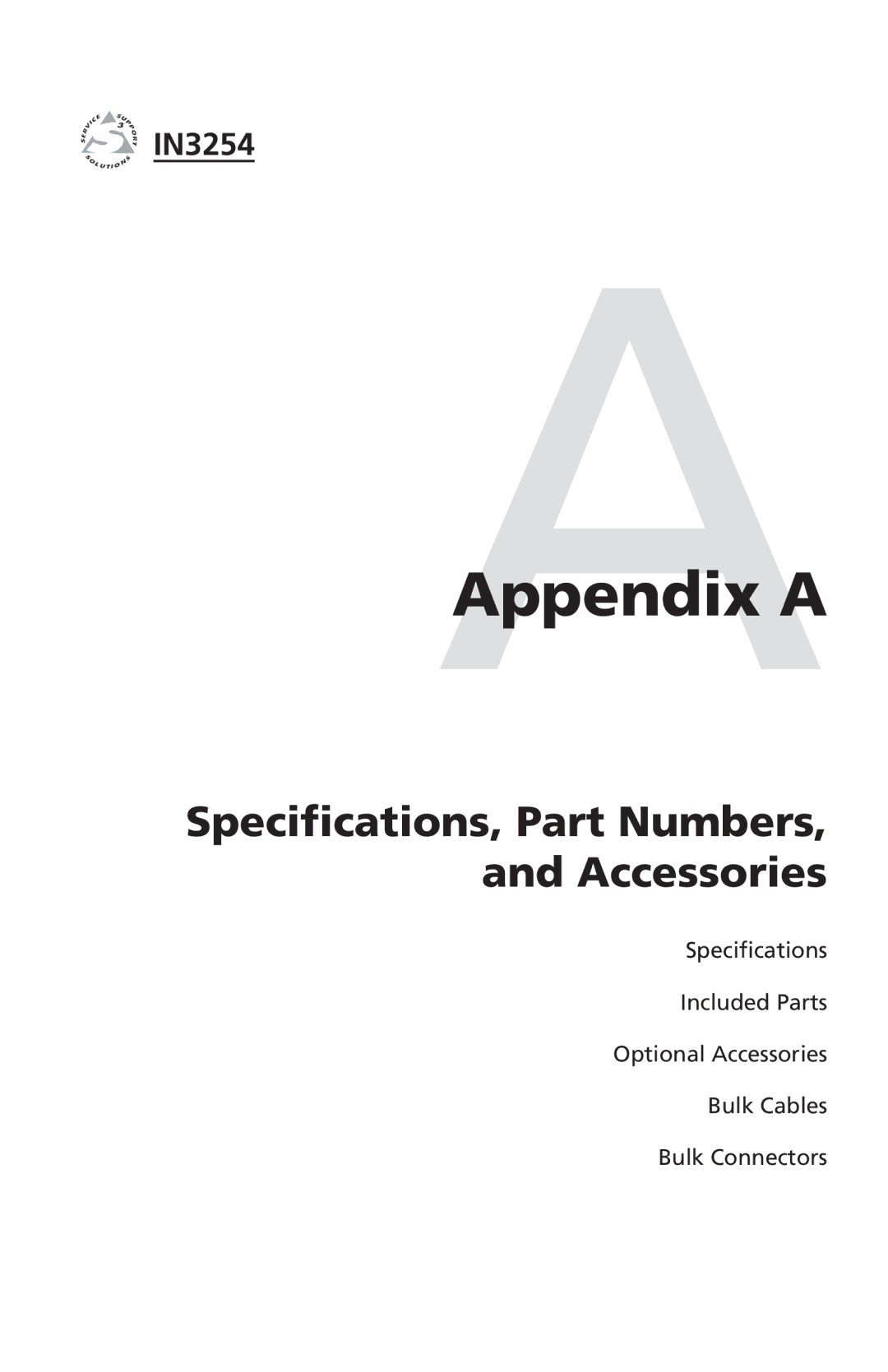 Extron electronic IN3254 user manual AAppendix a 