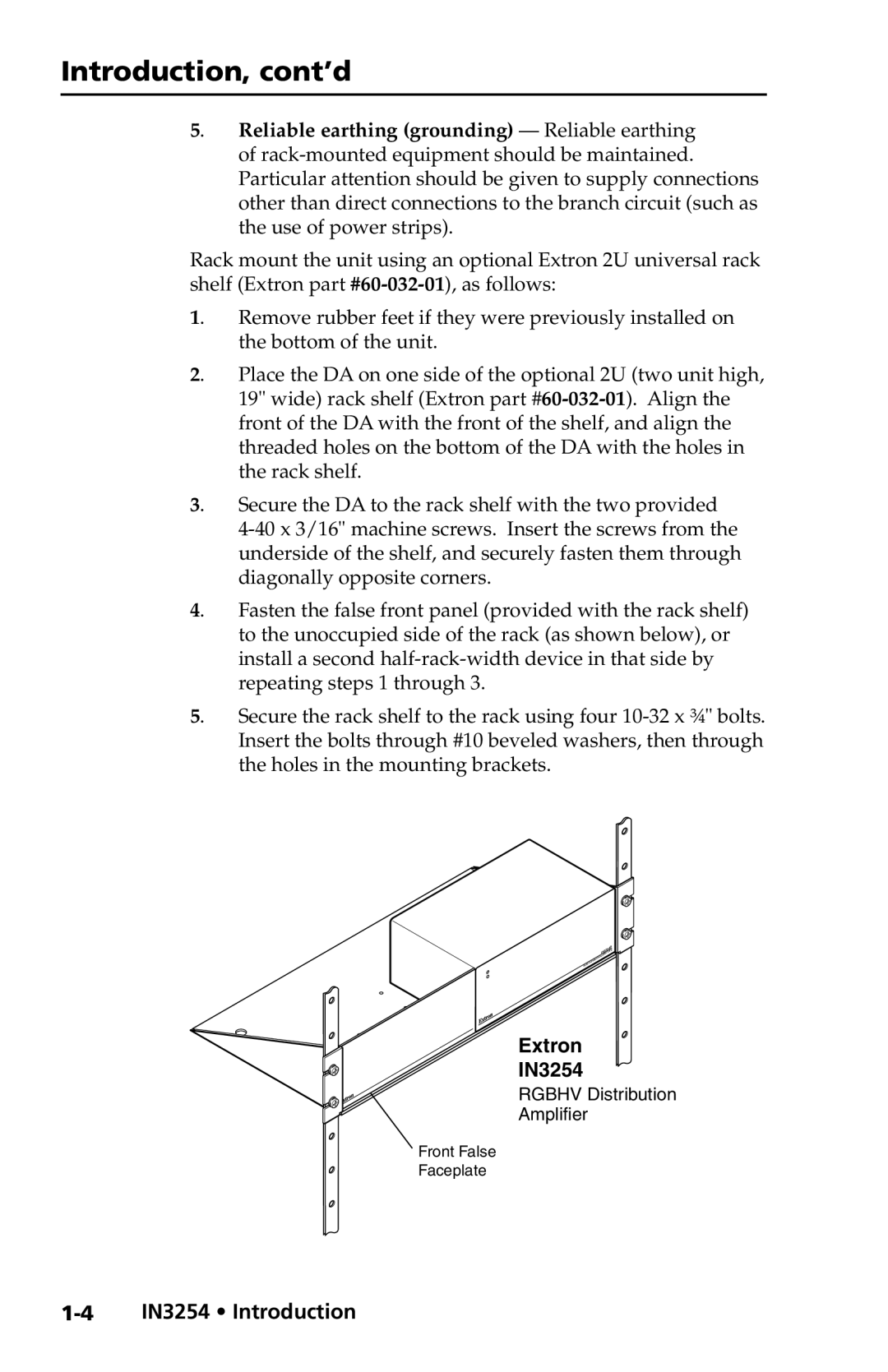 Extron electronic IN3254 user manual Introduction, cont’d 