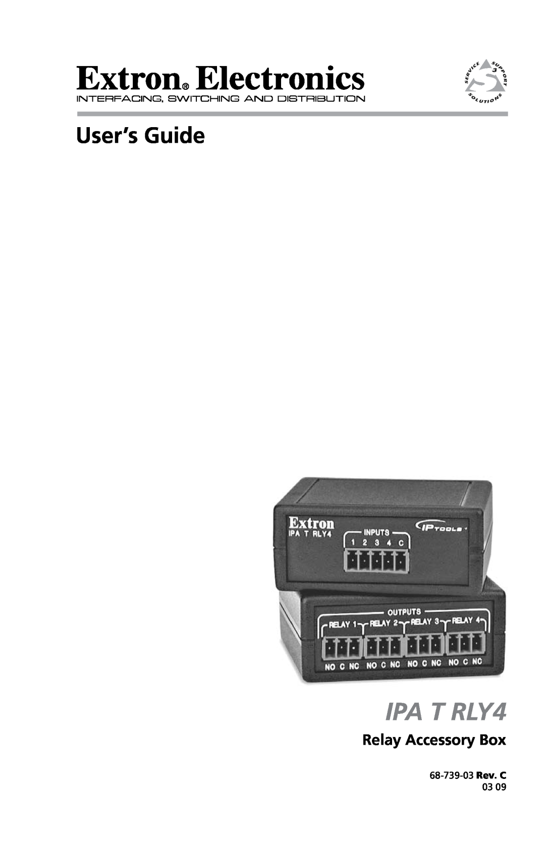 Extron electronic IPA T RLY4 specifications IP Link Accessory with Four Relays, Features, Description, Specifications 