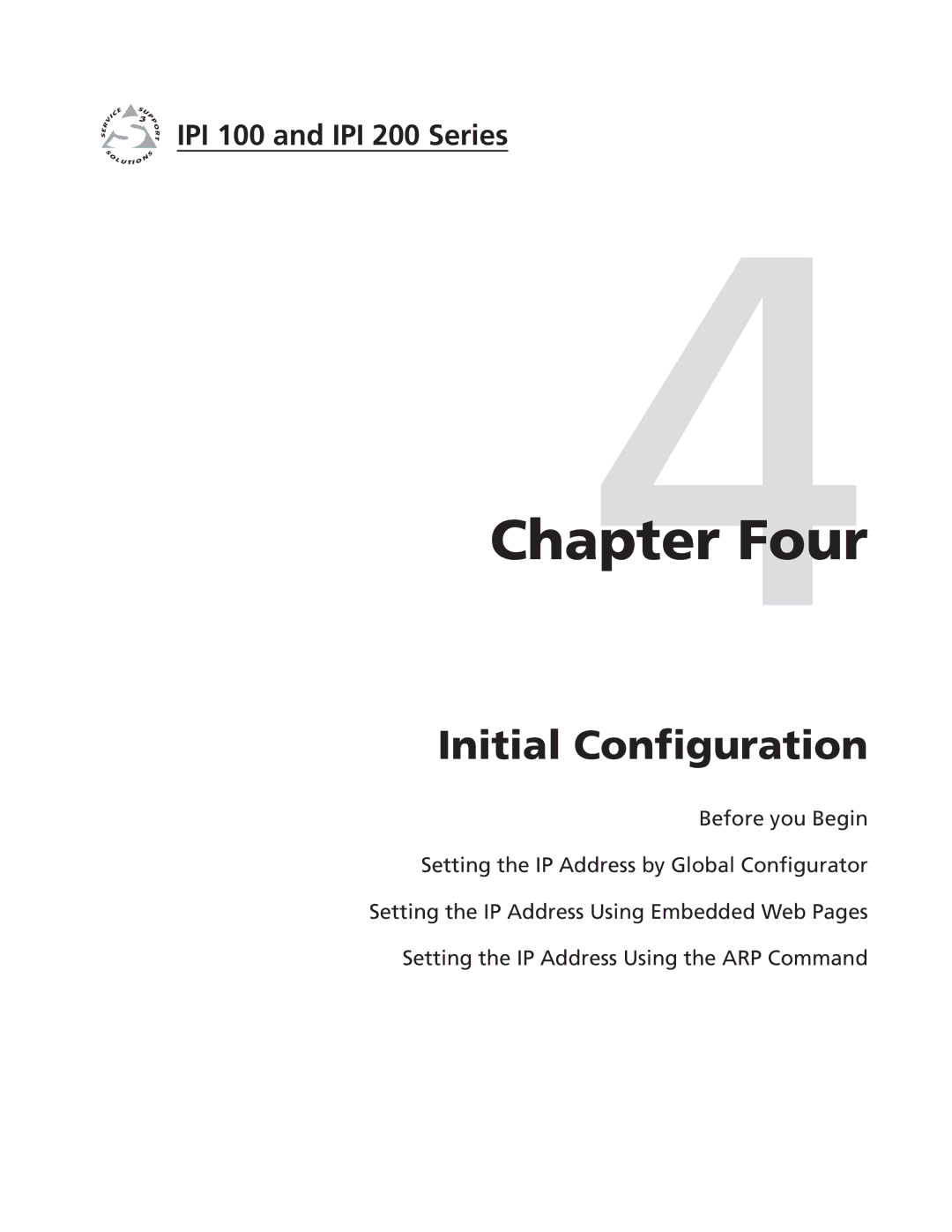 Extron electronic IPI 200, IPI 100 manual Four, Initial Configuration 