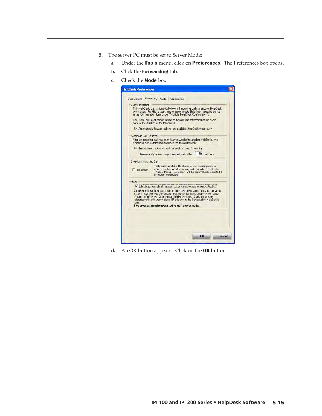 Extron electronic IPI 200, IPI 100 manual Server PC must be set to Server Mode 