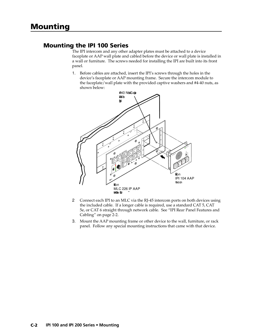 Extron electronic manual Mounting the IPI 100 Series, IPI 100 and IPI 200 Series Mounting 