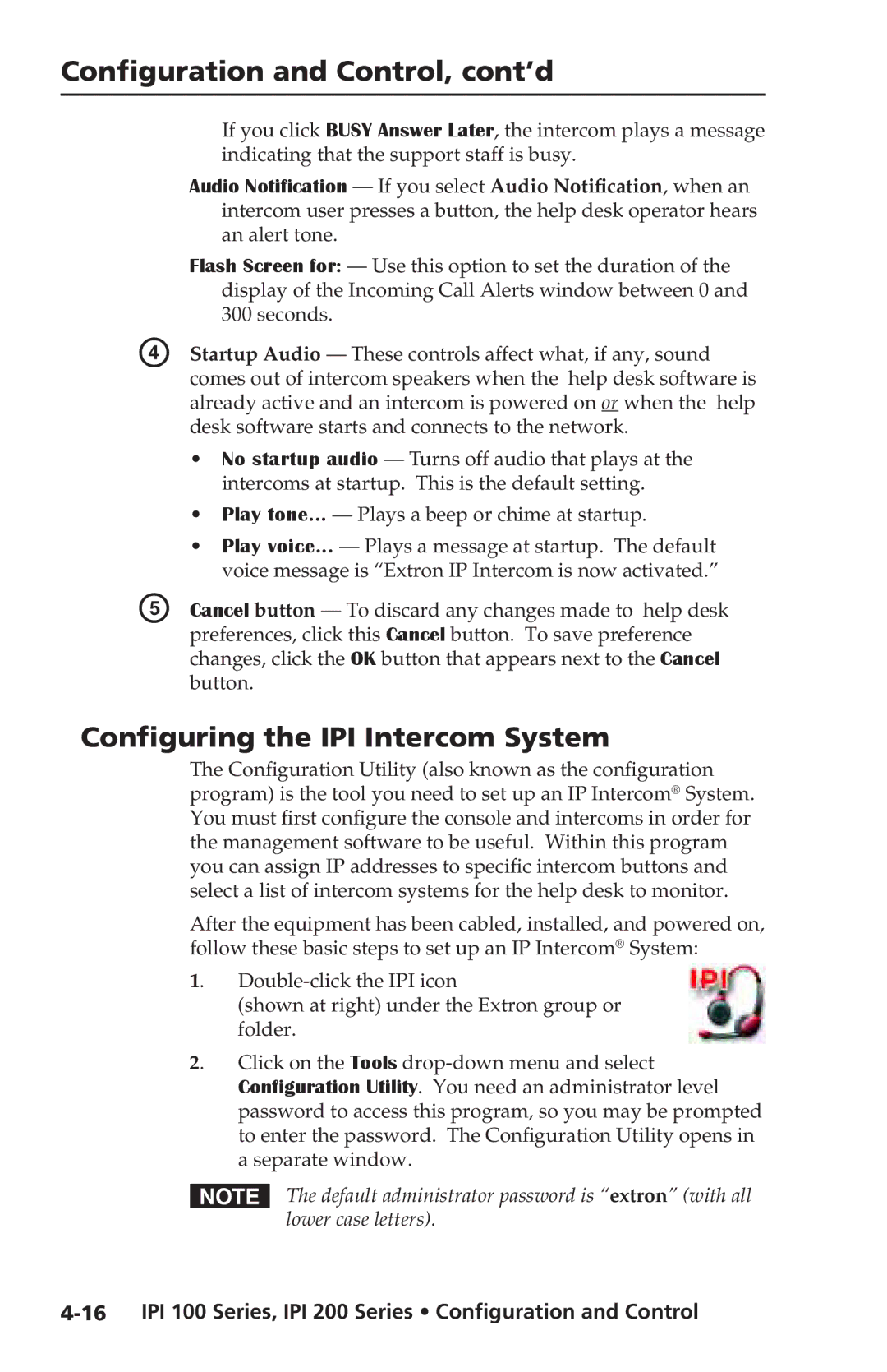 Extron electronic IPI 200 Series, IPI 100 Series manual Configuring the IPI Intercom System 