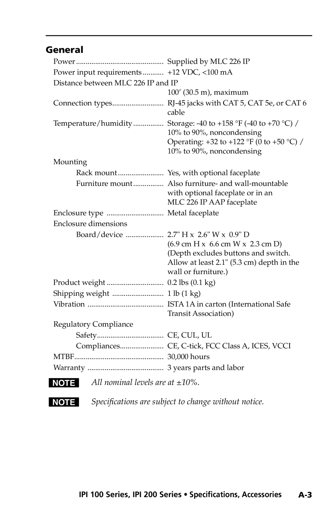 Extron electronic IPI 100 Series, IPI 200 Series manual General 