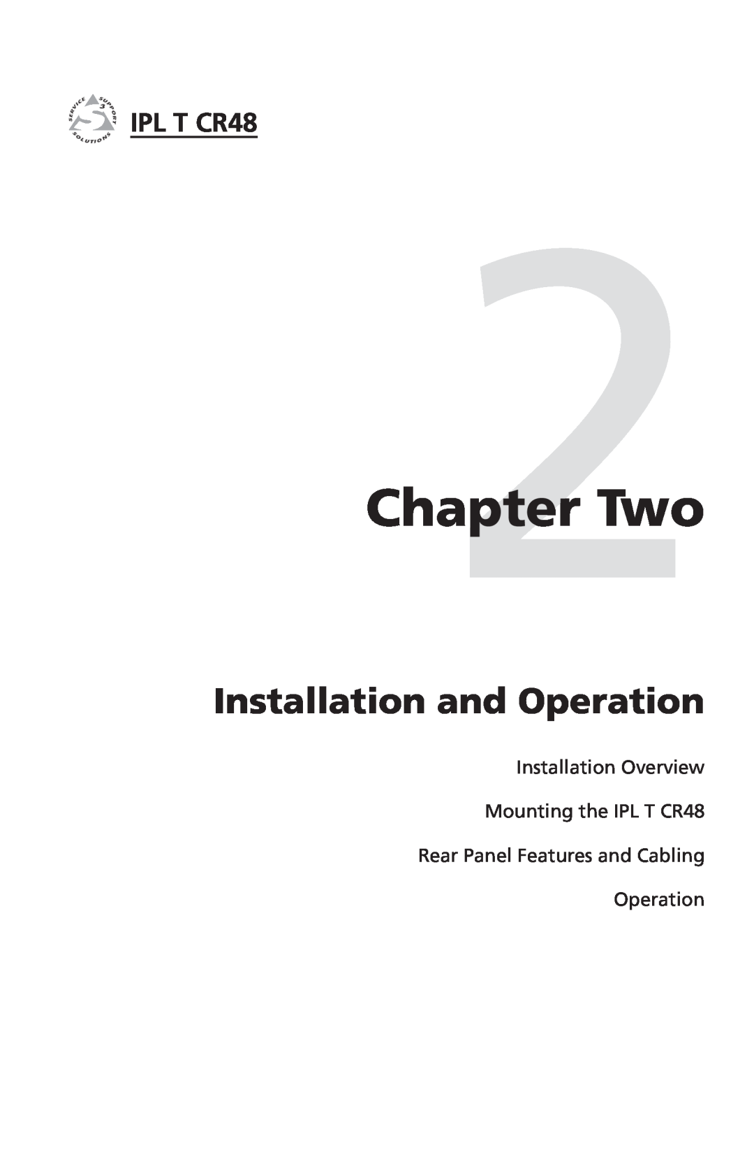 Extron electronic manual Two, Installation and Operation, Installation Overview Mounting the IPL T CR48 