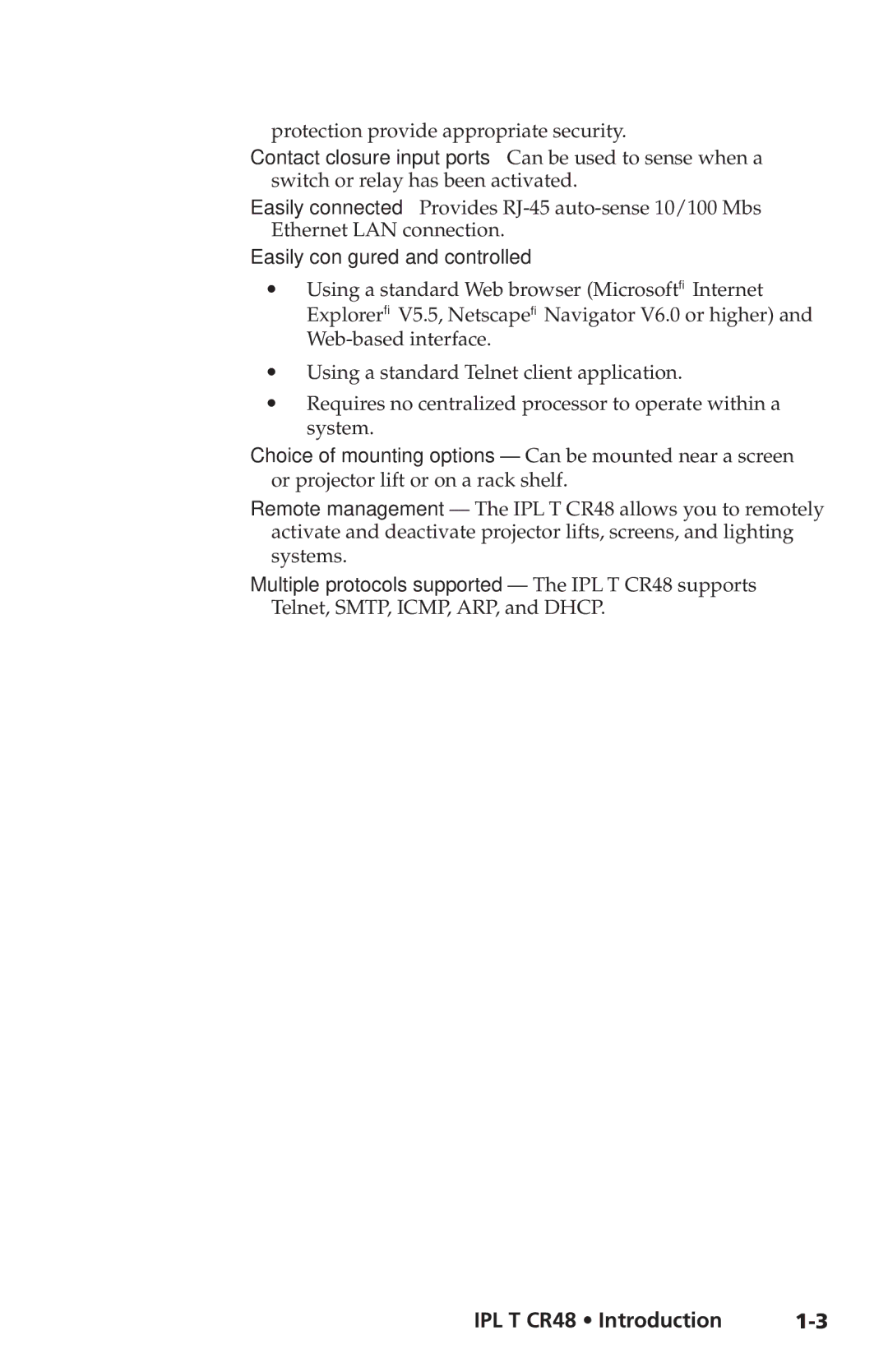 Extron electronic IPL T CR48 manual Easily configured and controlled 