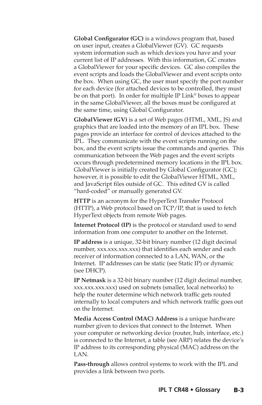 Extron electronic manual IPL T CR48 Glossary 