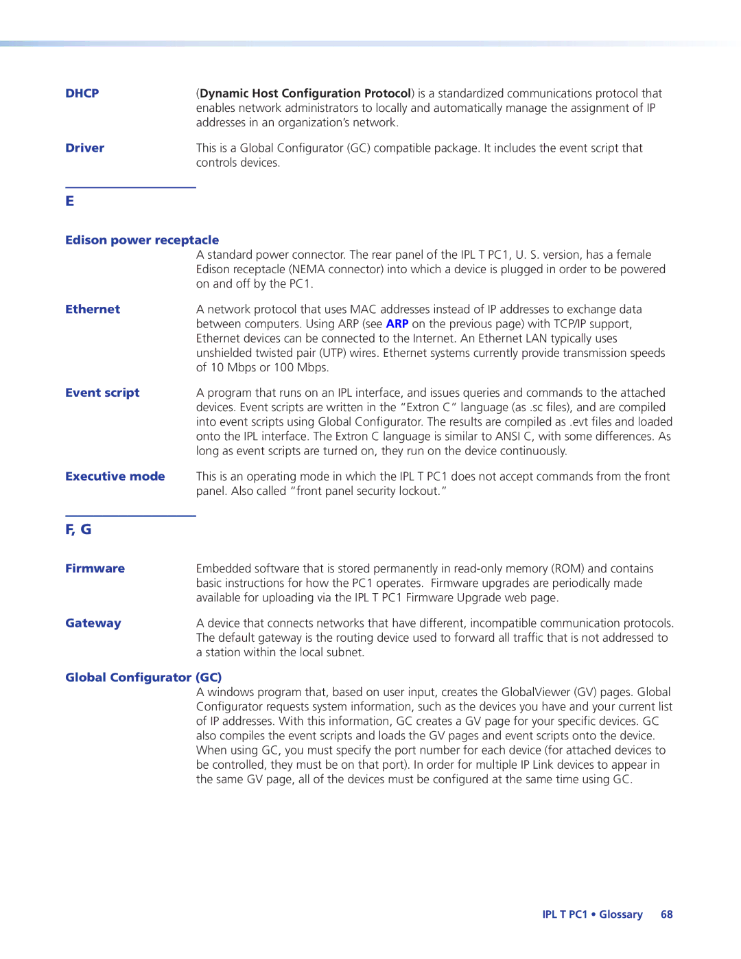 Extron electronic IPL T PC1i manual Addresses in an organization’s network, Controls devices, On and off by the PC1 