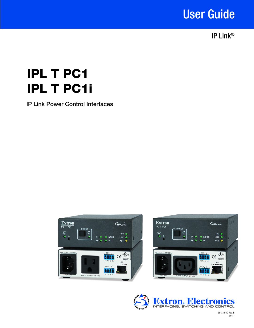 Extron electronic IPL T PC1 specifications AC control interface, Serial control interface, Ethernet control interface 