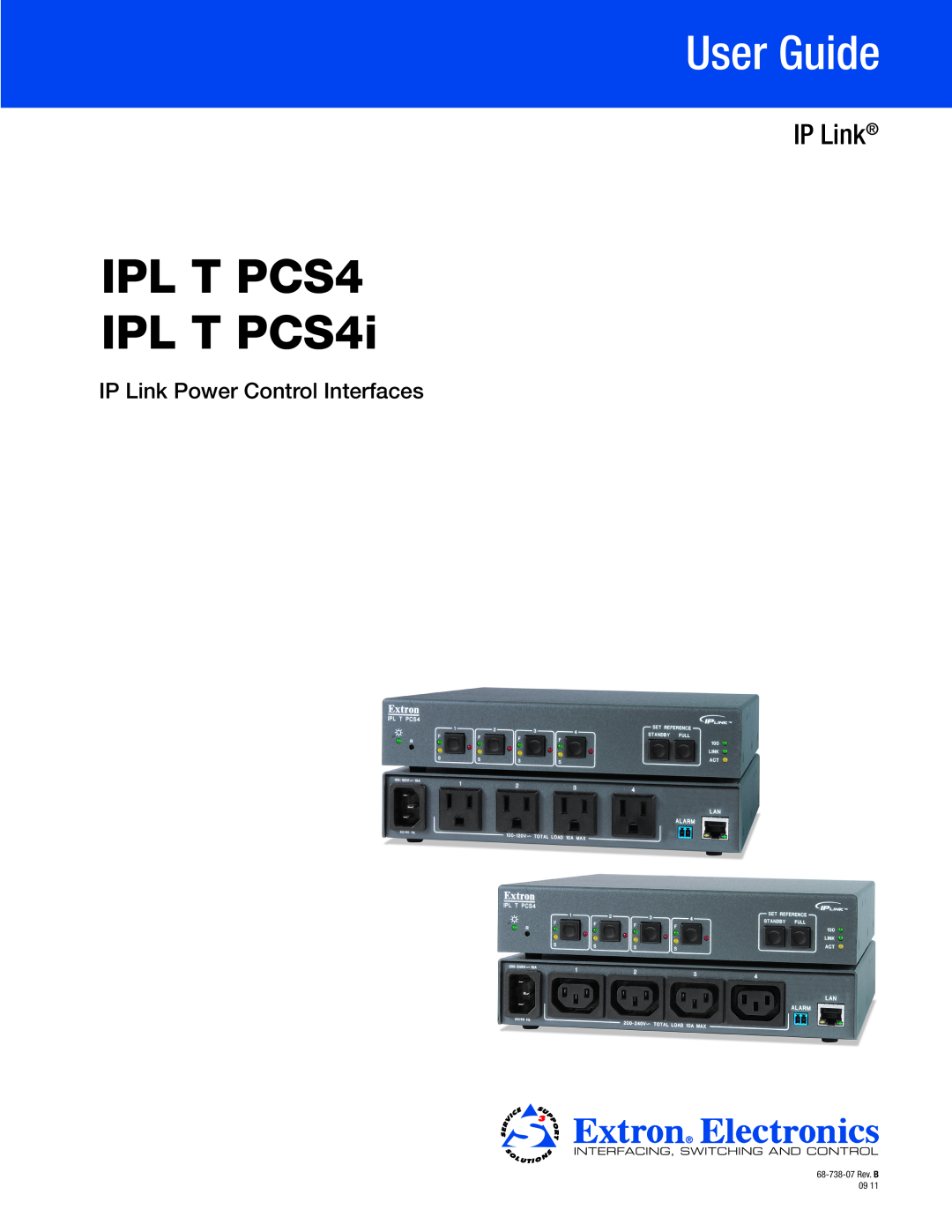 Extron electronic manual IPL T PCS4 IPL T PCS4i, User Guide, IP Link Power Control Interfaces, 68-738-07 Rev. B 
