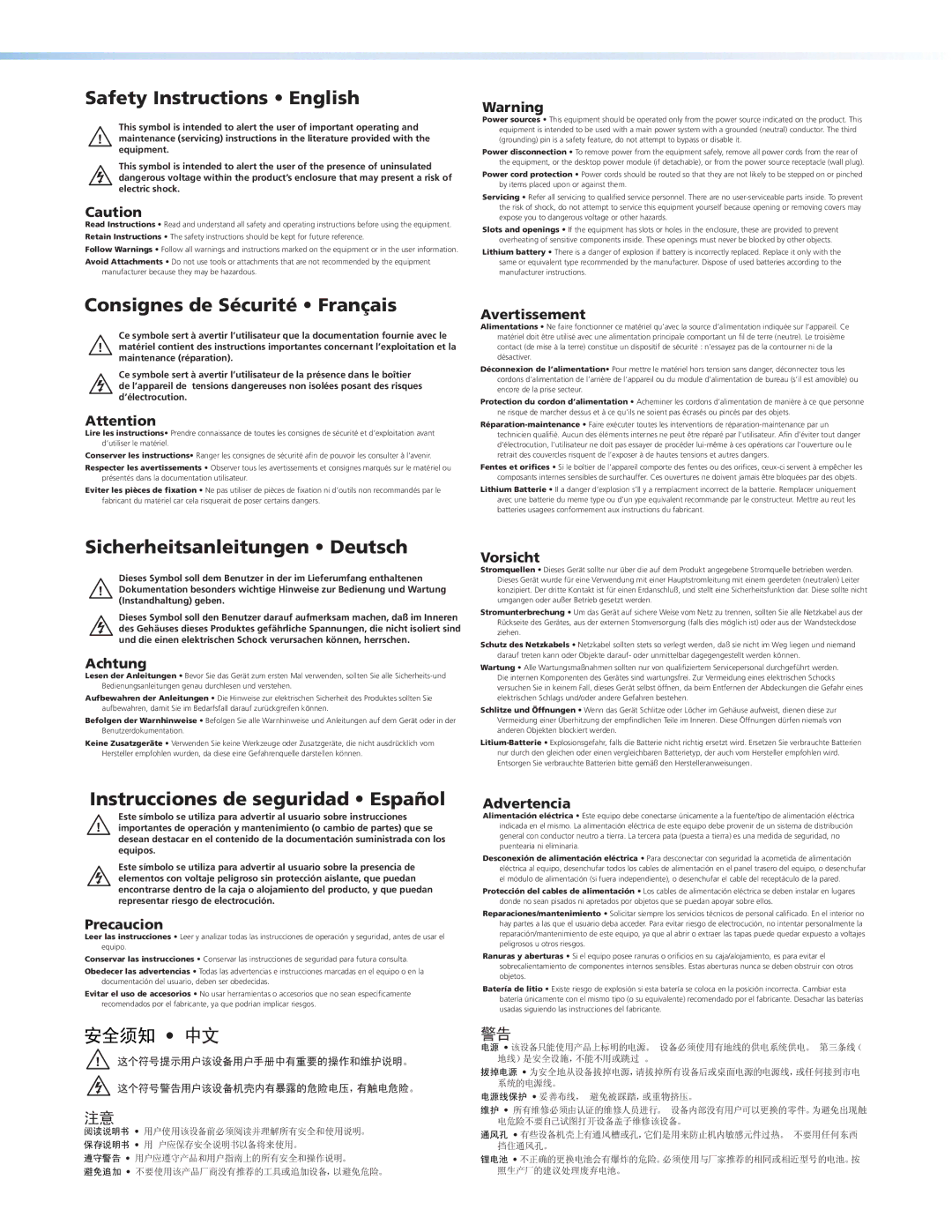 Extron electronic IPL T PCS4i manual Safety Instructions English 