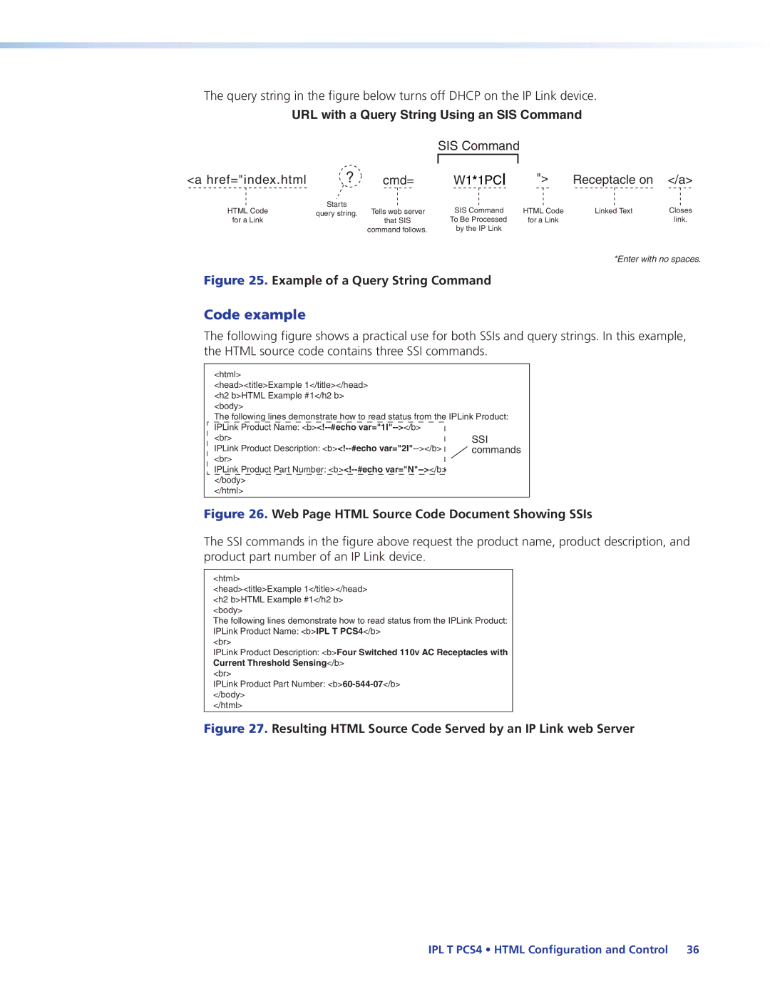 Extron electronic IPL T PCS4i manual Code example, Example of a Query String Command 