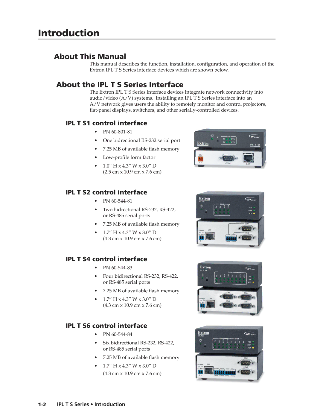 Extron electronic manual Introduction, About This Manual, About the IPL T S Series Interface 