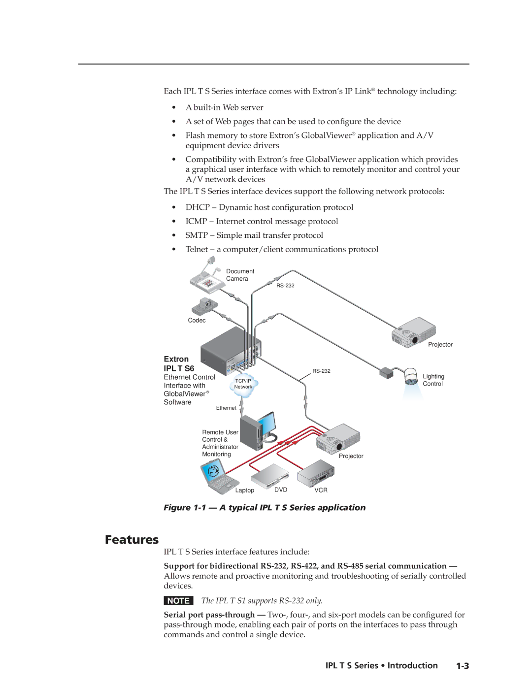 Extron electronic IPL T S Series manual Features, IPL T S6 