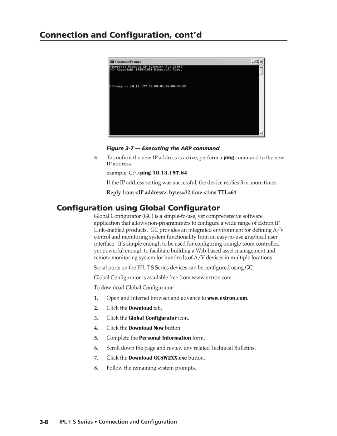 Extron electronic IPL T S Series manual Configuration using Global Configurator, Click the Download GCSW2XX.exe button 