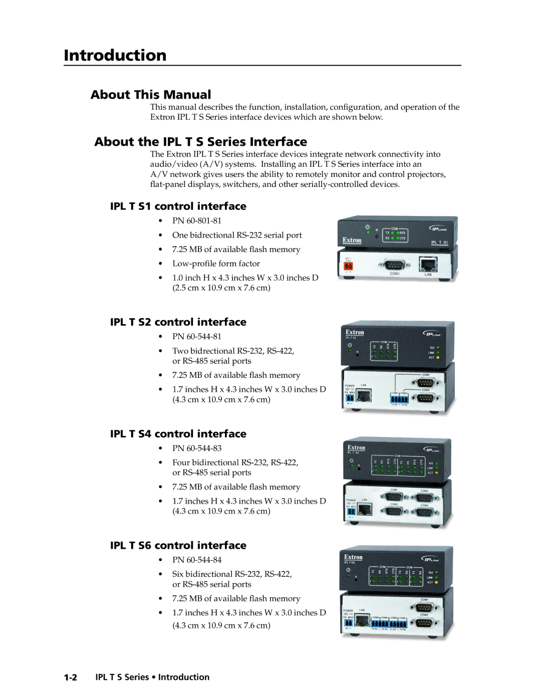 Extron electronic manual Introduction, About This Manual, About the IPL T S Series Interface 