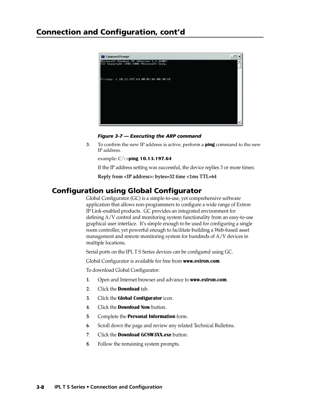 Extron electronic IPL T S manual Configuration using Global Configurator, Click the Download GCSW3XX.exe button 