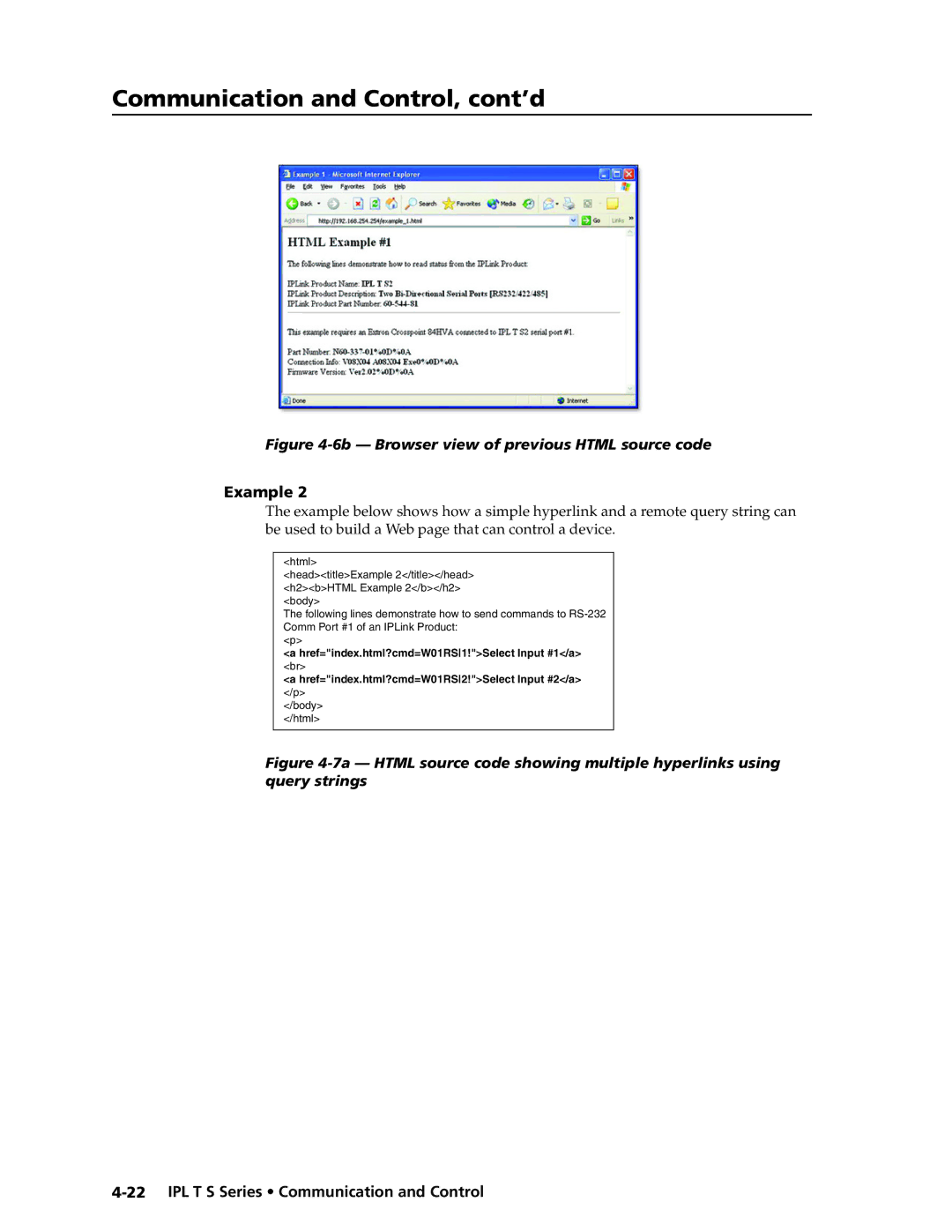 Extron electronic IPL T S manual 6b Browser view of previous Html source code 