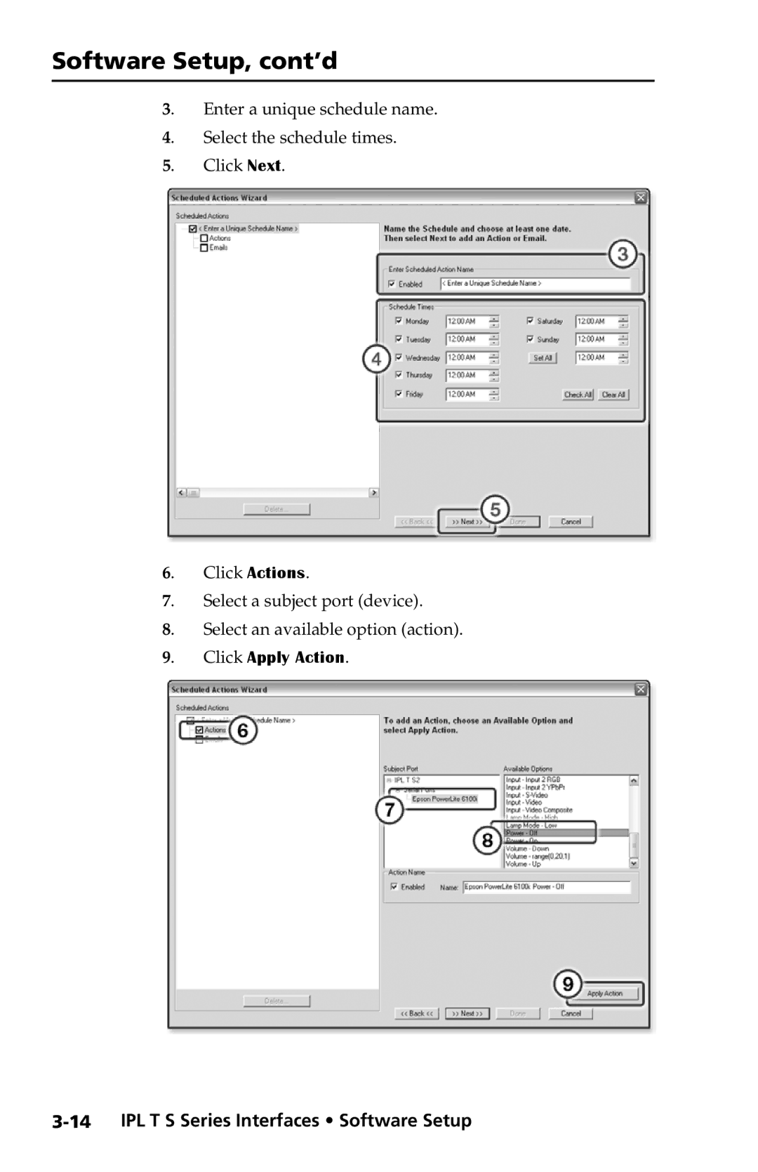 Extron electronic IPL T S6, IPL T S4, IPL T S1, IPL T S2 setup guide Click Apply Action 