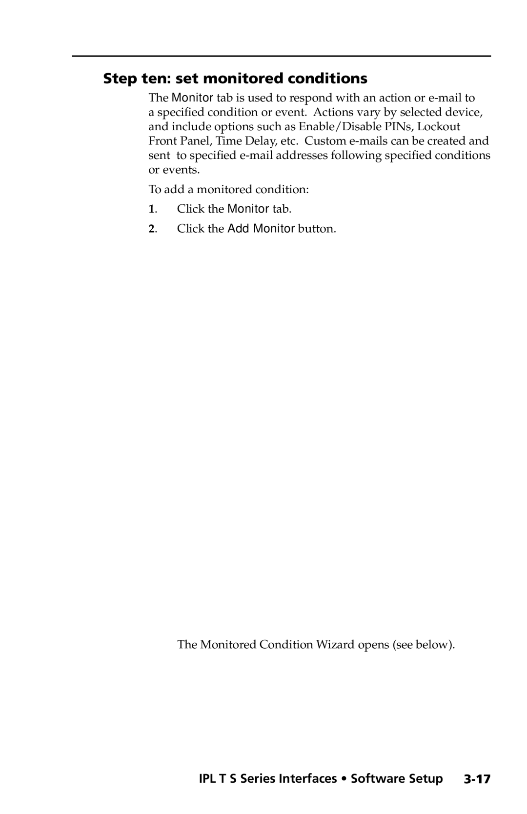 Extron electronic IPL T S1, IPL T S4, IPL T S6, IPL T S2 setup guide Step ten set monitored conditions 