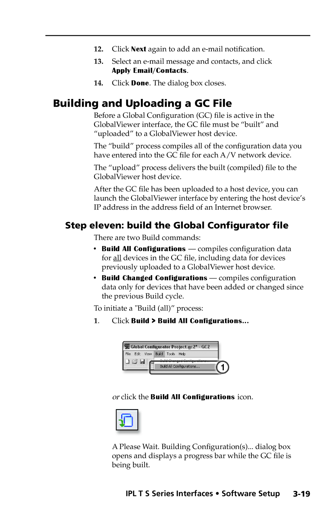 Extron electronic IPL T S2, IPL T S4 Building and Uploading a GC File, Step eleven build the Global Configurator file 